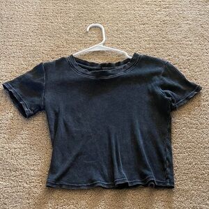 Forever 21 Black Ribbed Crop Top